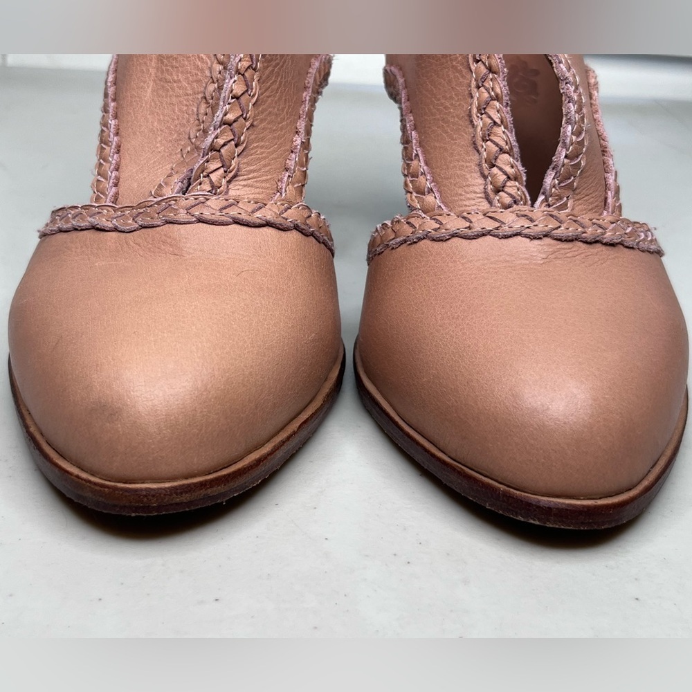 ElF Spirit Walker 7.5 Boho Hand Cut Wooded Stacked Heel Leather Booties - Picture 7 of 14